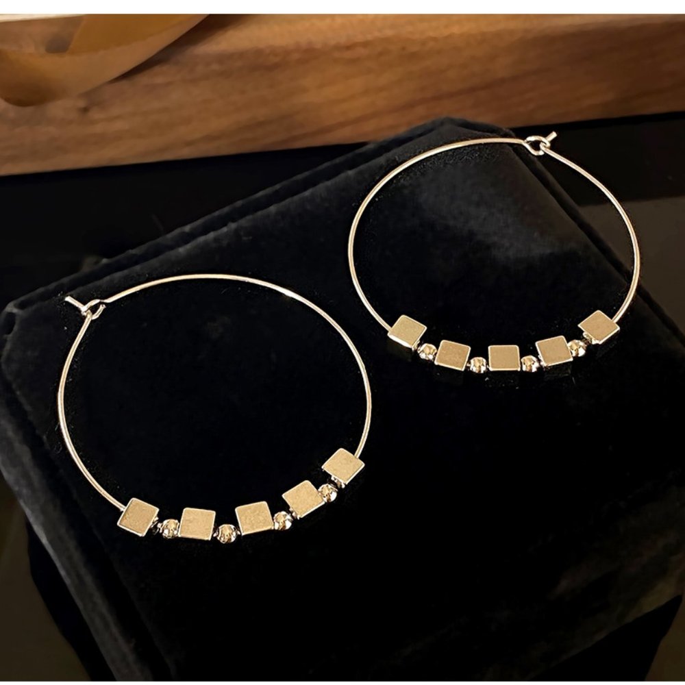 S925 Simple Circle Earrings Gold and Silver - Picture 10 of 13